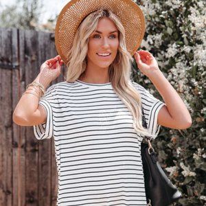 (Never worn) Highgrove Striped Pocketed Knit T-Shirt Dress - VICI